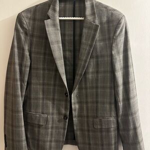 Zara Charcoal Checkered Blazer